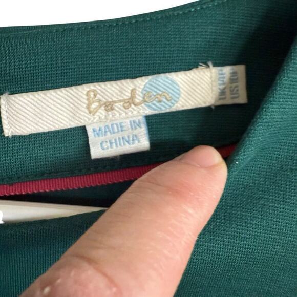 Boden Lavinia Ponte Knit Dress 10P Dark Green Bell Sleeves Classic Career Church - Picture 2 of 8